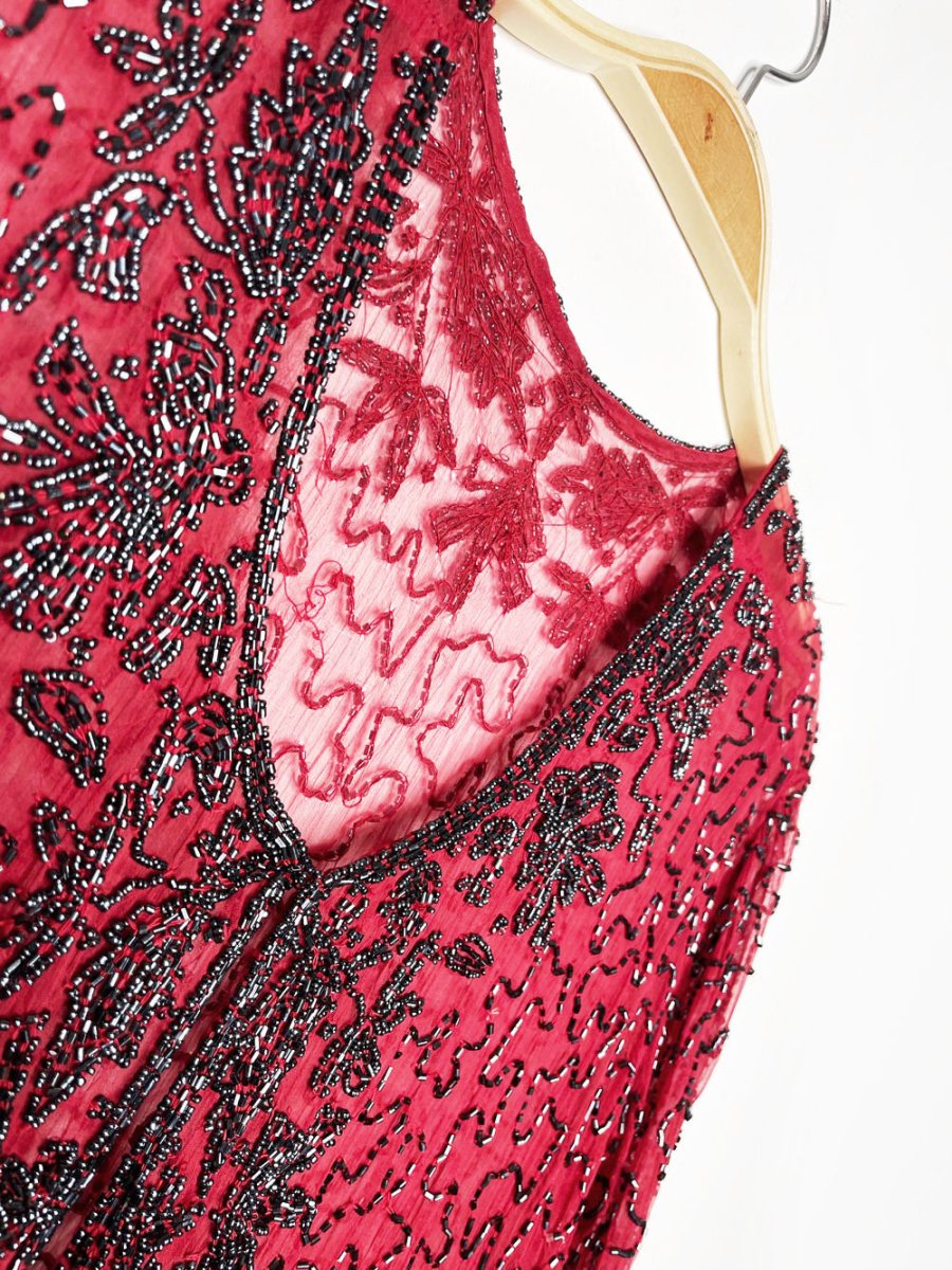 vintage 00s beaded chiffon jacket | made in India - good market thrift store