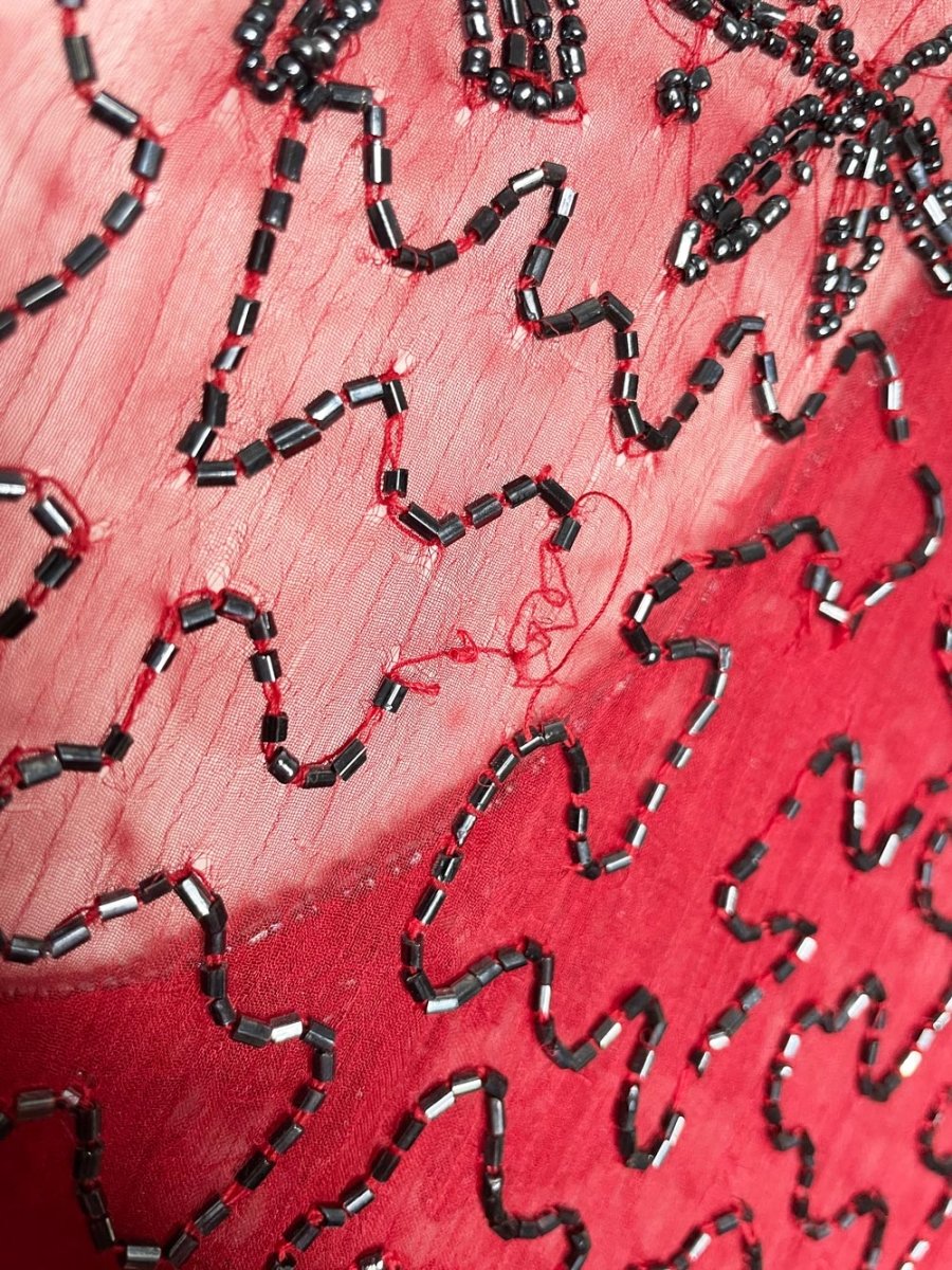 vintage 00s beaded chiffon jacket | made in India - good market thrift store