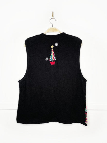 vintage 00s bechamel sweater trees holiday knit vest - good market thrift store