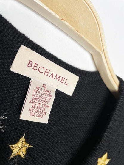 vintage 00s bechamel sweater trees holiday knit vest - good market thrift store