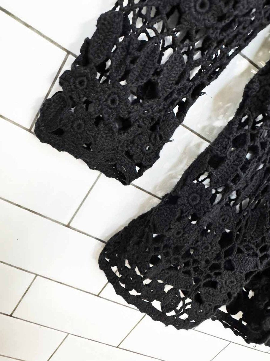 vintage 00s beechers brook flower crochet knit cardigan top - good market thrift store