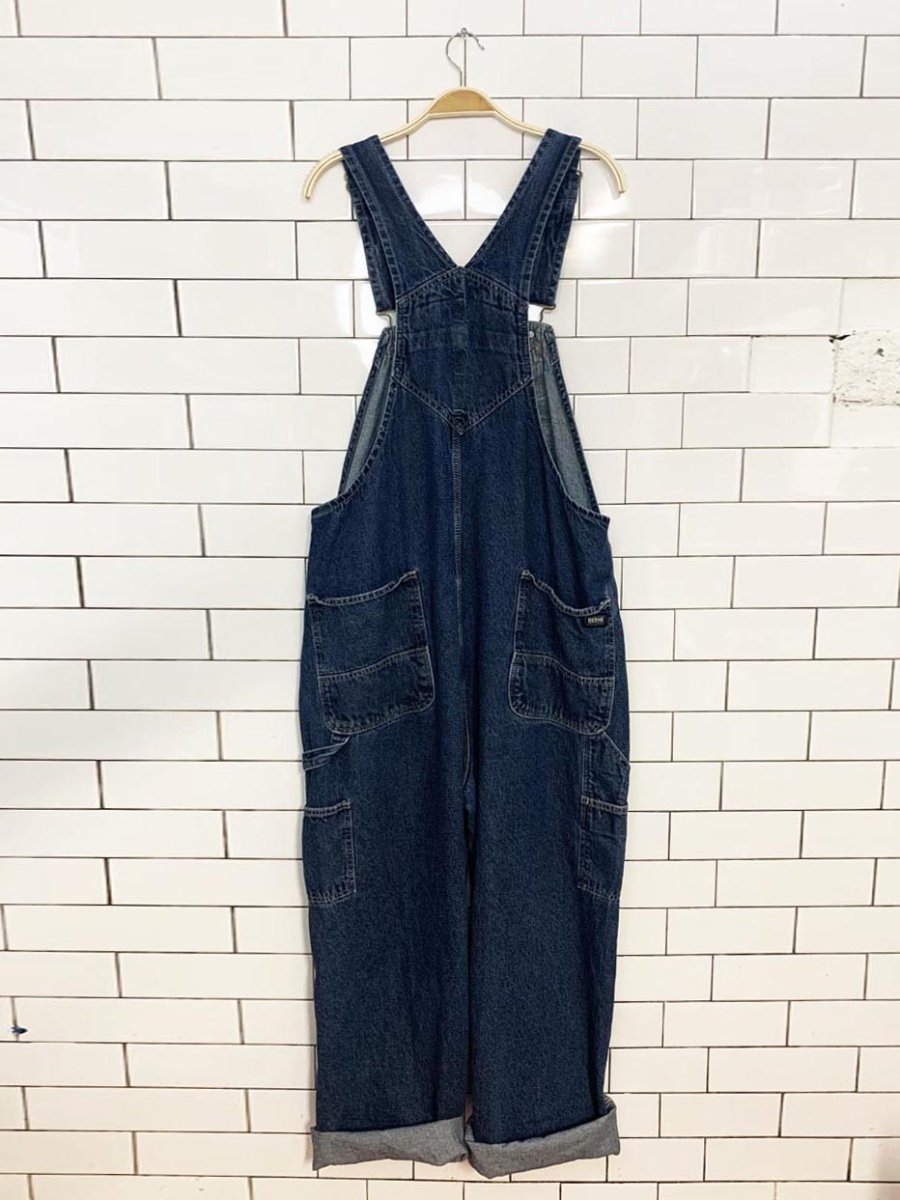 vintage 00s berne workwear soft denim baggy overalls - good market thrift store