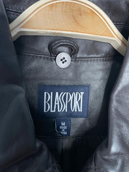 vintage 00s bill blass minimal zip leather jacket | made in India - good market thrift store