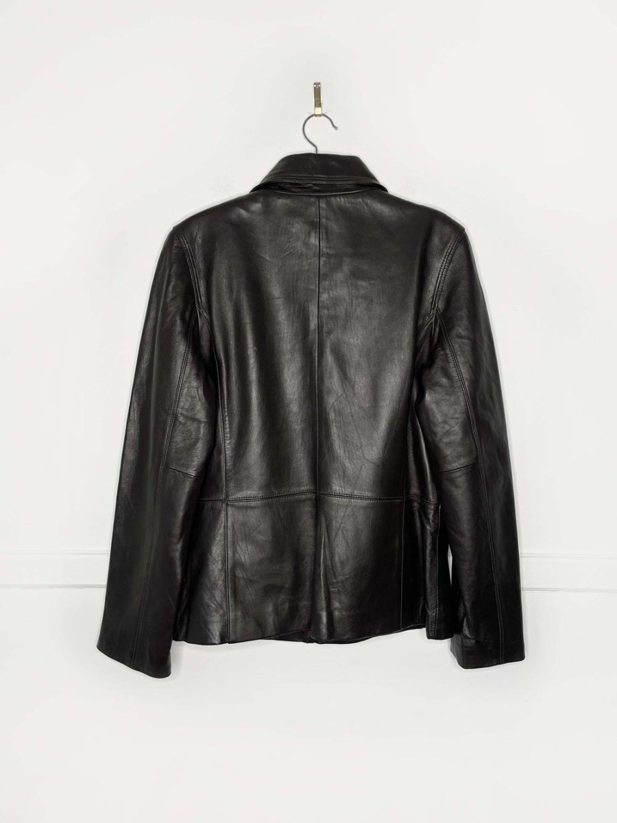 vintage 00s bill blass minimal zip leather jacket | made in India - good market thrift store