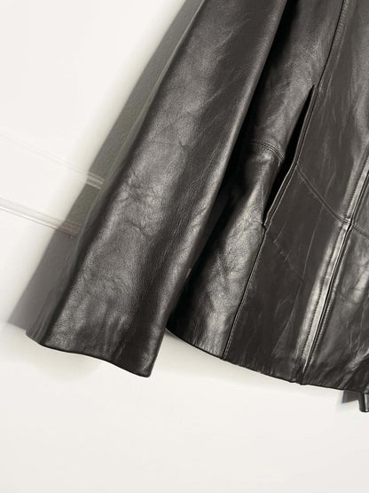 vintage 00s bill blass minimal zip leather jacket | made in India - good market thrift store