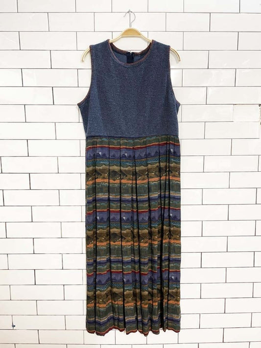 vintage 00s blanket stitch edge knit top flowy maxi dress - good market thrift store