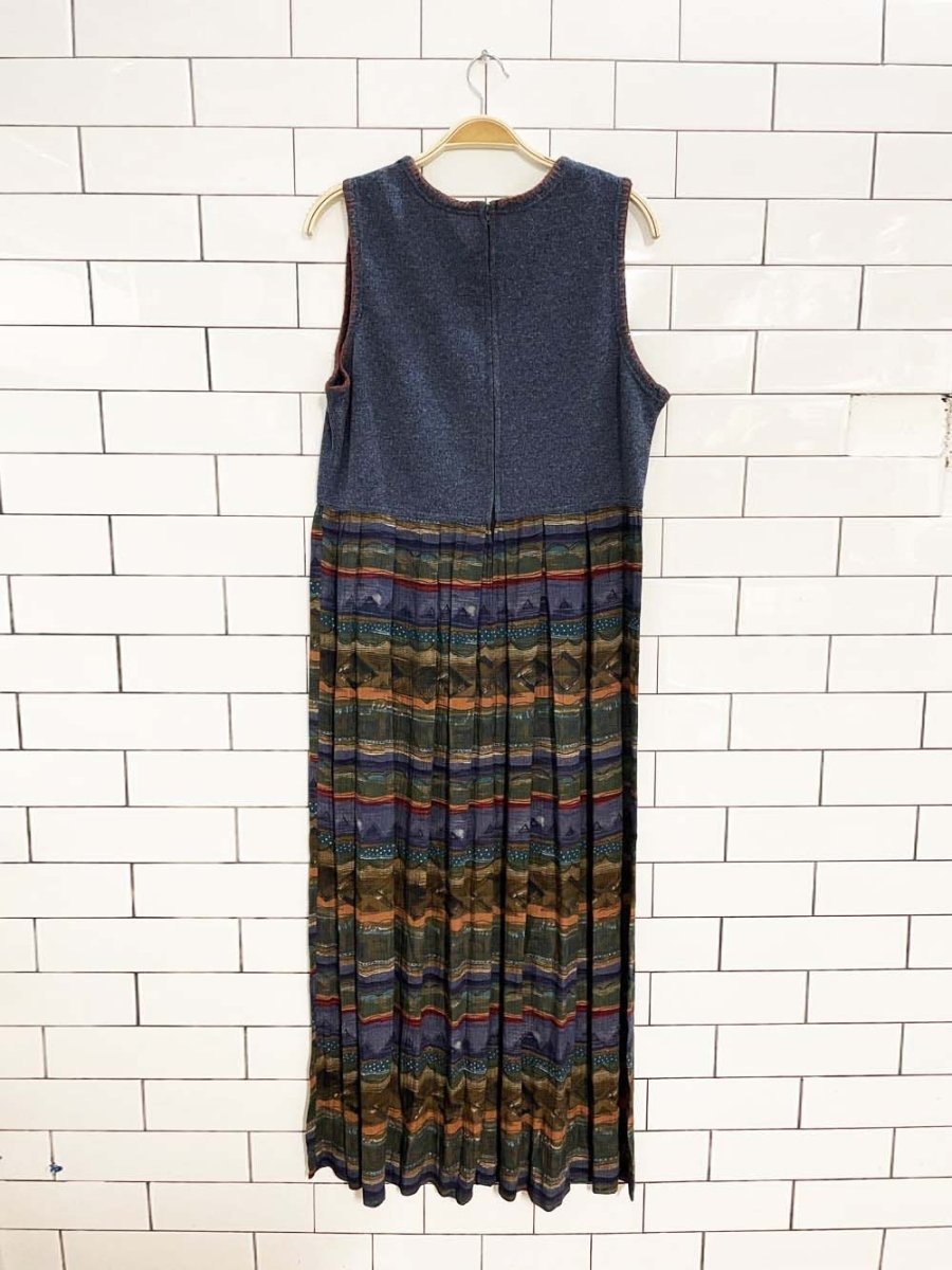 vintage 00s blanket stitch edge knit top flowy maxi dress - good market thrift store