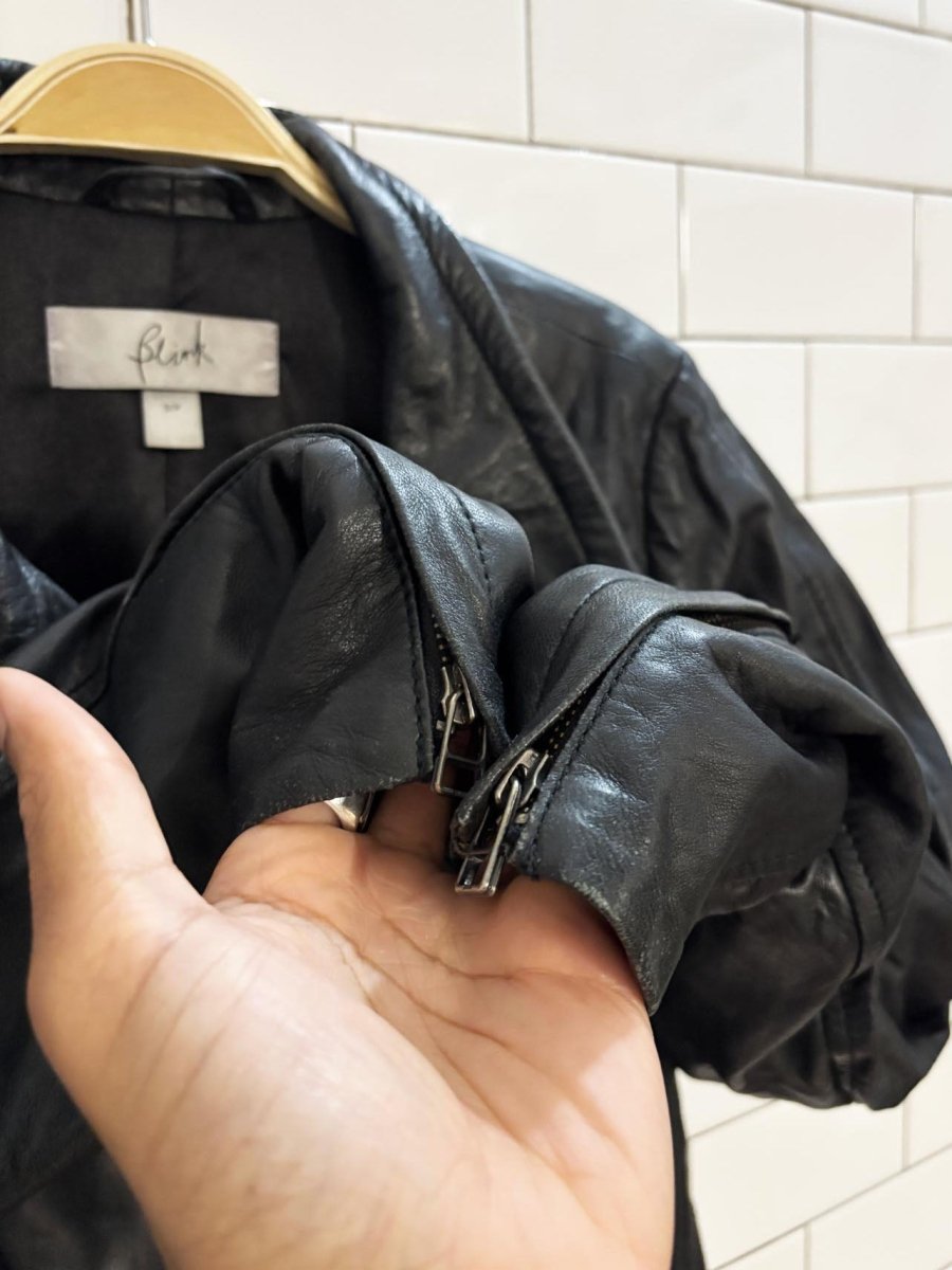 vintage 00s blink butter leather biker jacket - good market thrift store