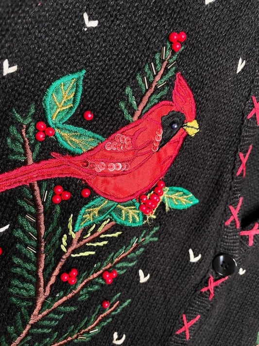 vintage 00s bobbie brooks winter cardinal whipstitch knit vest - good market thrift store