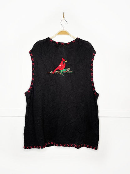 vintage 00s bobbie brooks winter cardinal whipstitch knit vest - good market thrift store