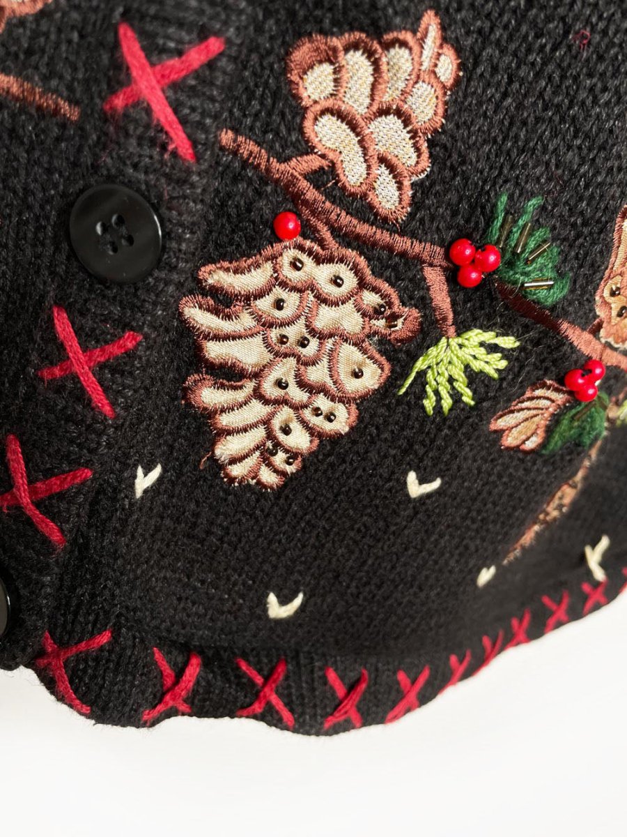 vintage 00s bobbie brooks winter cardinal whipstitch knit vest - good market thrift store