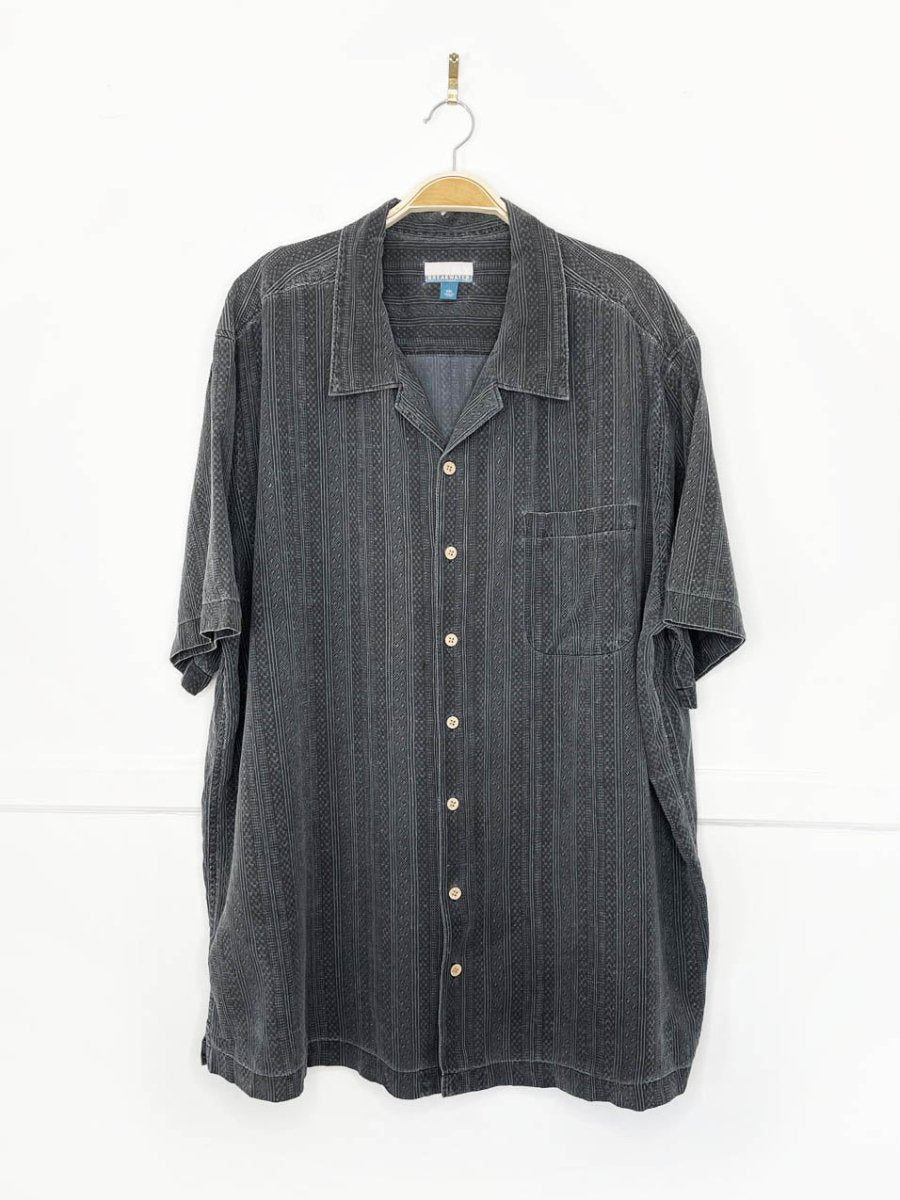 vintage 00s breakwater silk - blend cabana shirt - good market thrift store