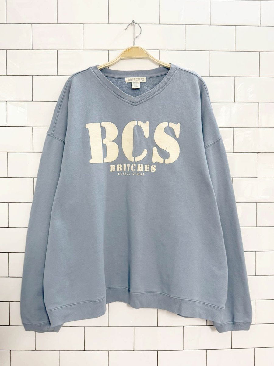 vintage 00s britches classic sport v - neck sweatshirt - good market thrift store