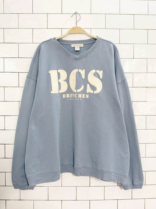 vintage 00s britches classic sport v - neck sweatshirt - good market thrift store
