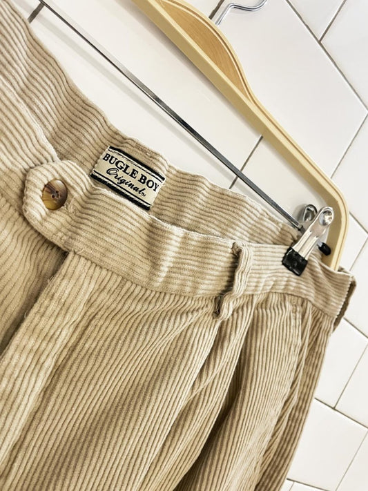 vintage 00s bugle boy chunky cord pleated trousers - good market thrift store