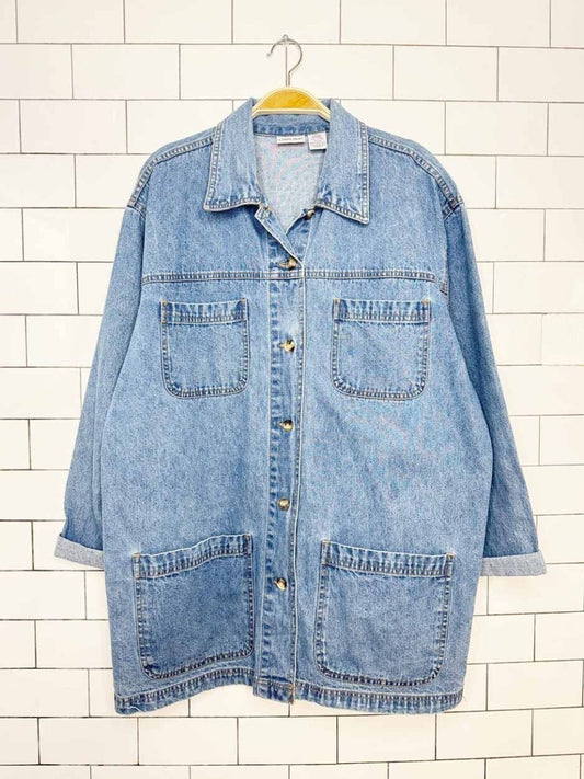 vintage 00s cabin creek denim chore coat - good market thrift store