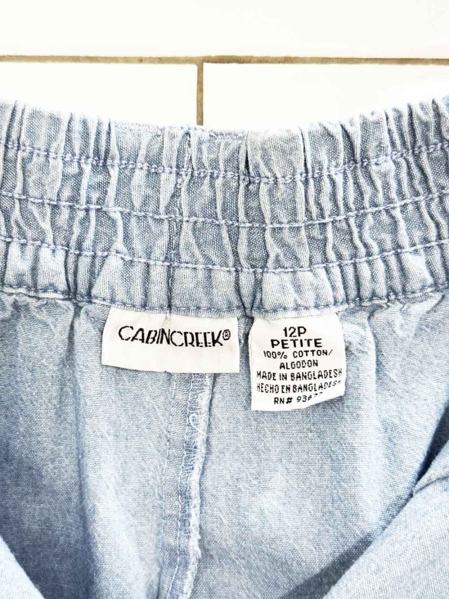 vintage 00s cabin creek pleated denim full button midi skirt - good market thrift store