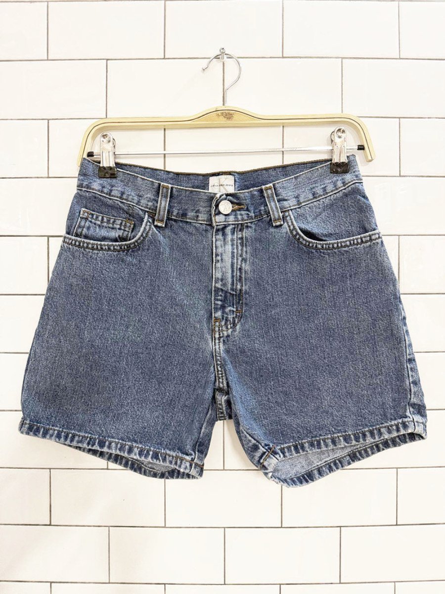 vintage 00s calvin klein mid - rise denim shorts - good market thrift store