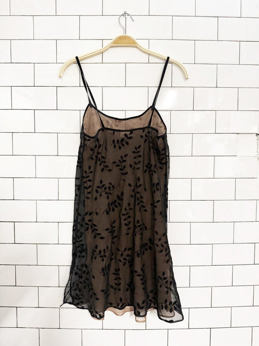 vintage 00s calvin klein sheer floral slip mini dress - good market thrift store