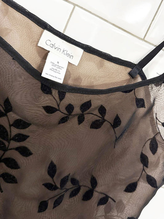 vintage 00s calvin klein sheer floral slip mini dress - good market thrift store