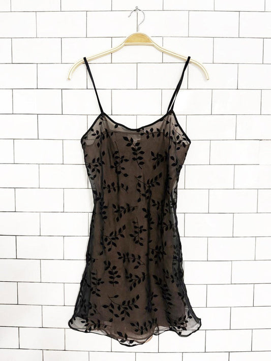 vintage 00s calvin klein sheer floral slip mini dress - good market thrift store