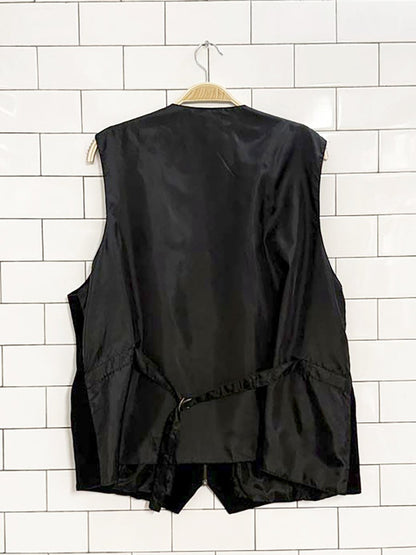 vintage 00s career elements suede full zip leather vest - good market thrift store