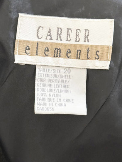 vintage 00s career elements suede full zip leather vest - good market thrift store