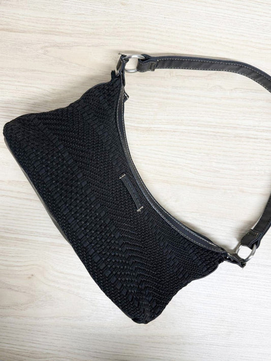 vintage 00s caribbean joe leather strap woven shoulder bag - good market thrift store