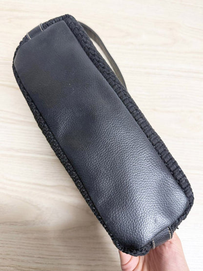 vintage 00s caribbean joe leather strap woven shoulder bag - good market thrift store