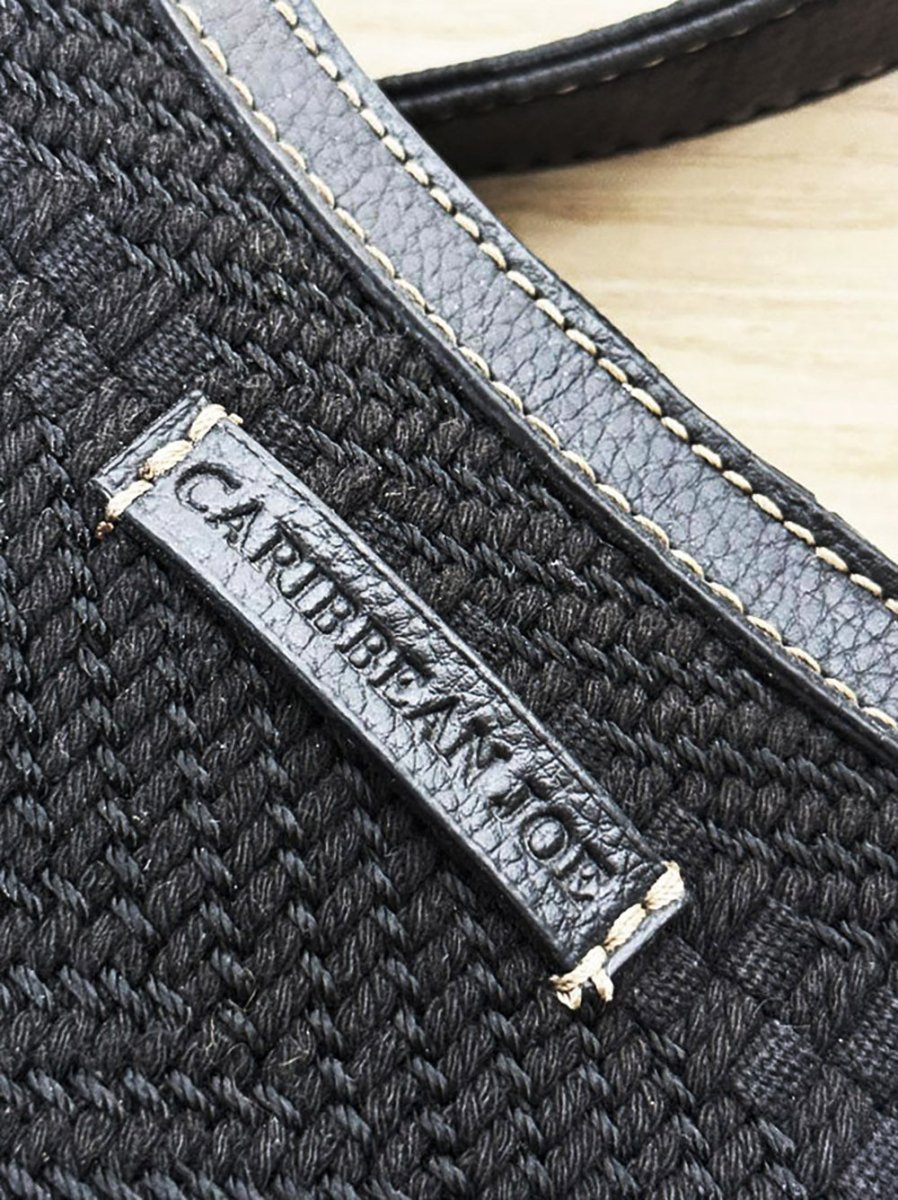 vintage 00s caribbean joe leather strap woven shoulder bag - good market thrift store