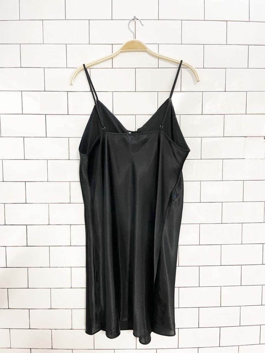 vintage 00s carroll reed feather tie slip mini dress - good market thrift store