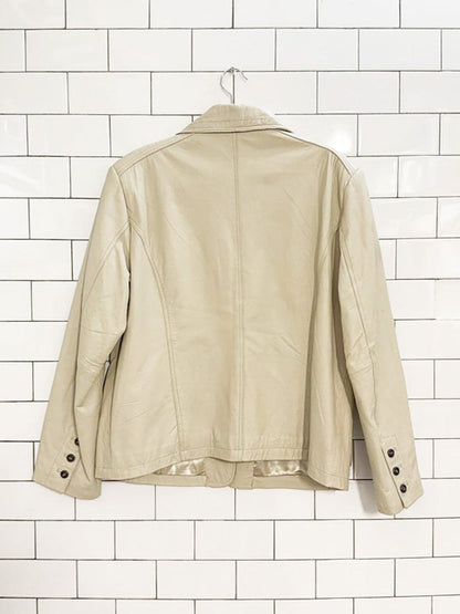 vintage 00s chico's butter leather safari jacket - good market thrift store