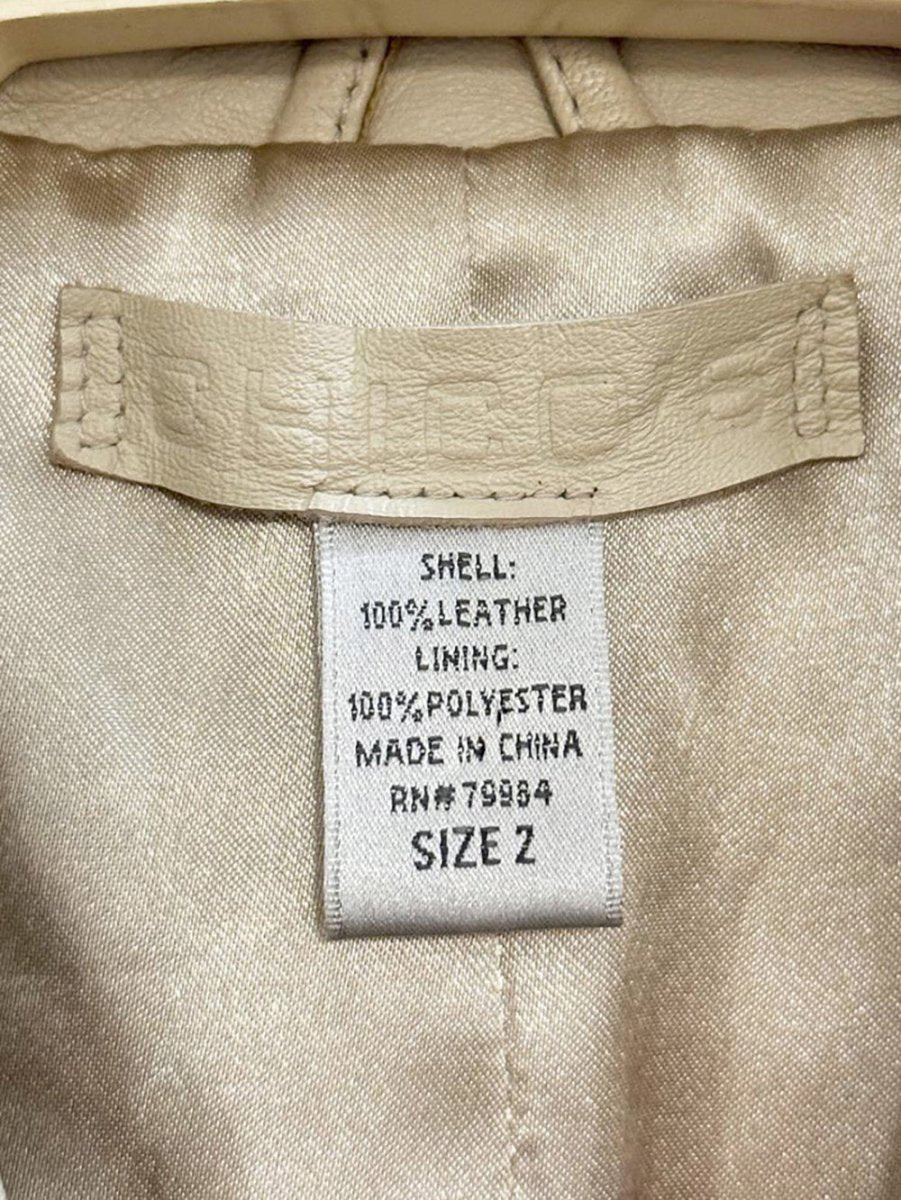 vintage 00s chico's butter leather safari jacket - good market thrift store