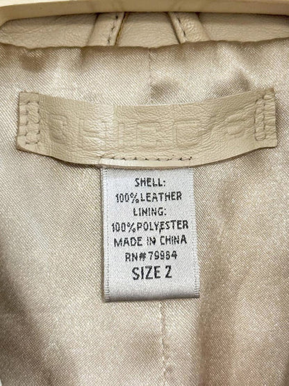 vintage 00s chico's butter leather safari jacket - good market thrift store