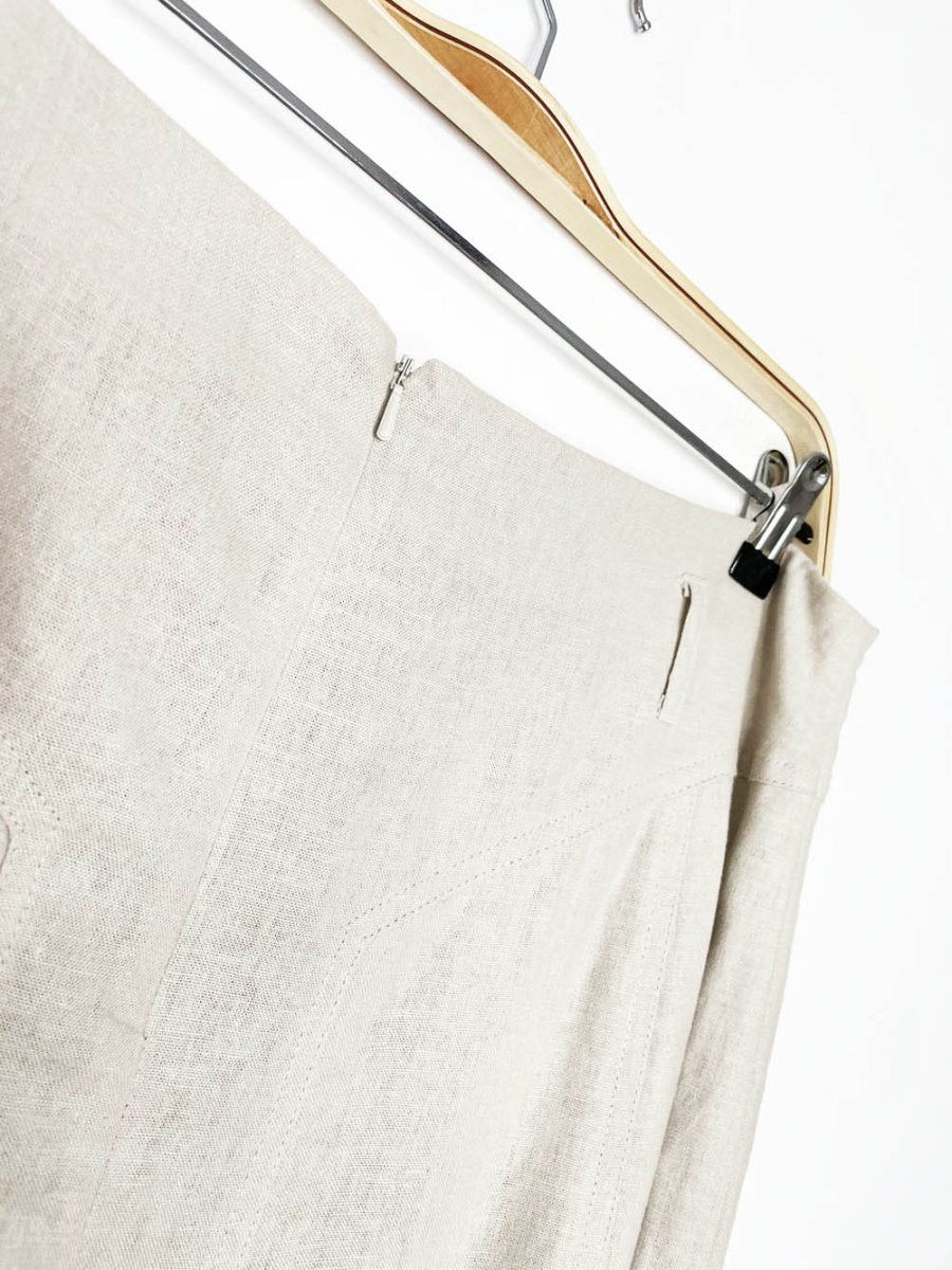 vintage 00s christopher & banks linen - blend midi skirt - good market thrift store