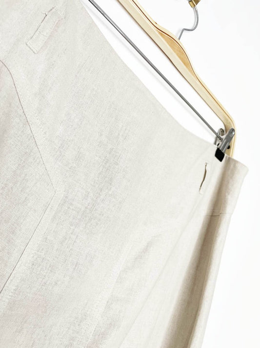 vintage 00s christopher & banks linen - blend midi skirt - good market thrift store