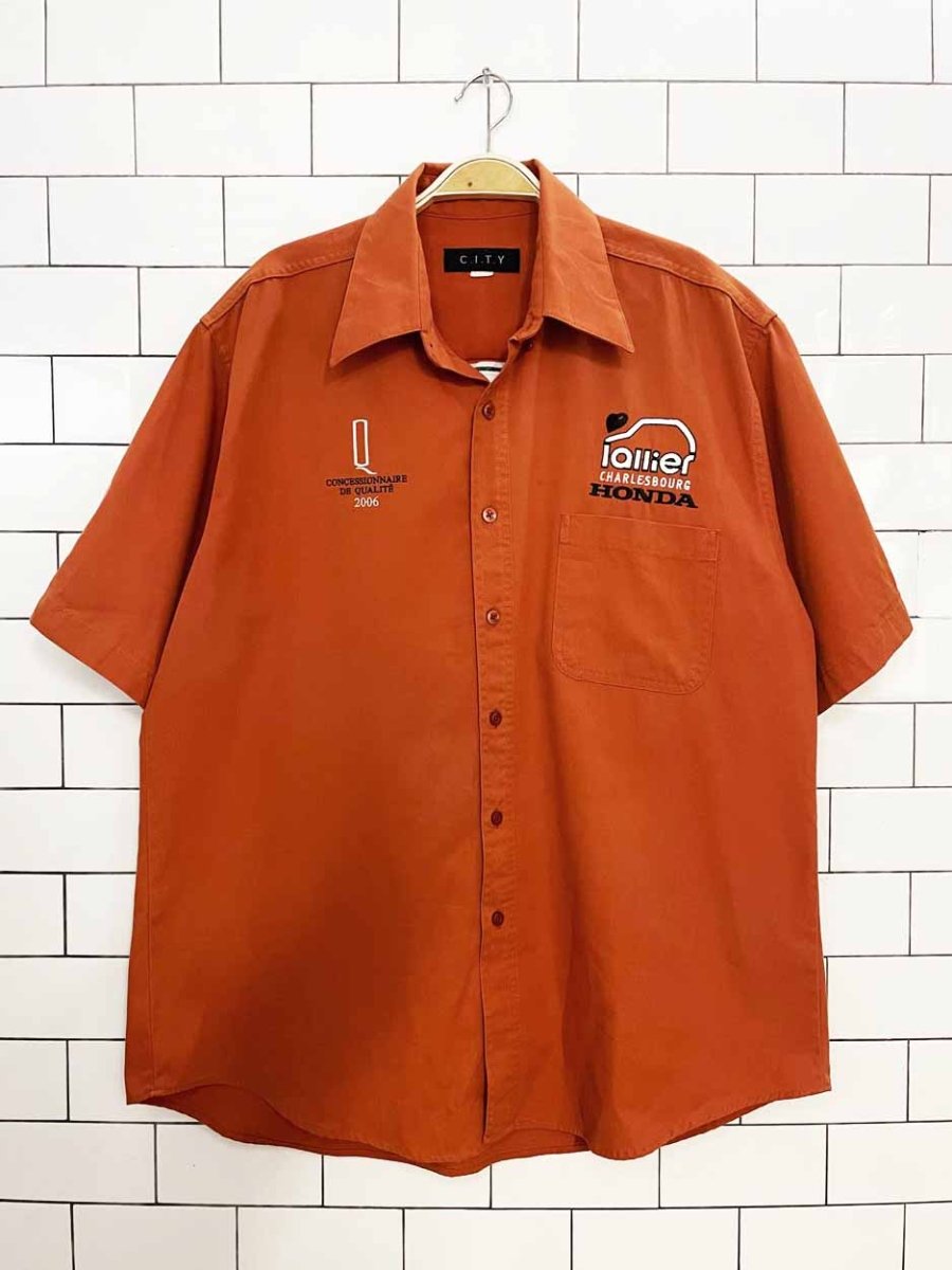 vintage 00s c.i.t.y honda racing team full button shirt - good market thrift store