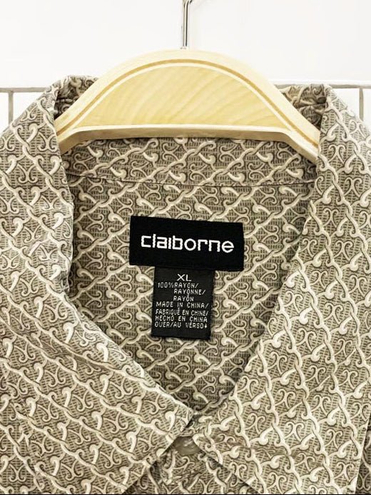 vintage 00s claiborne full button rayon shirt - good market thrift store
