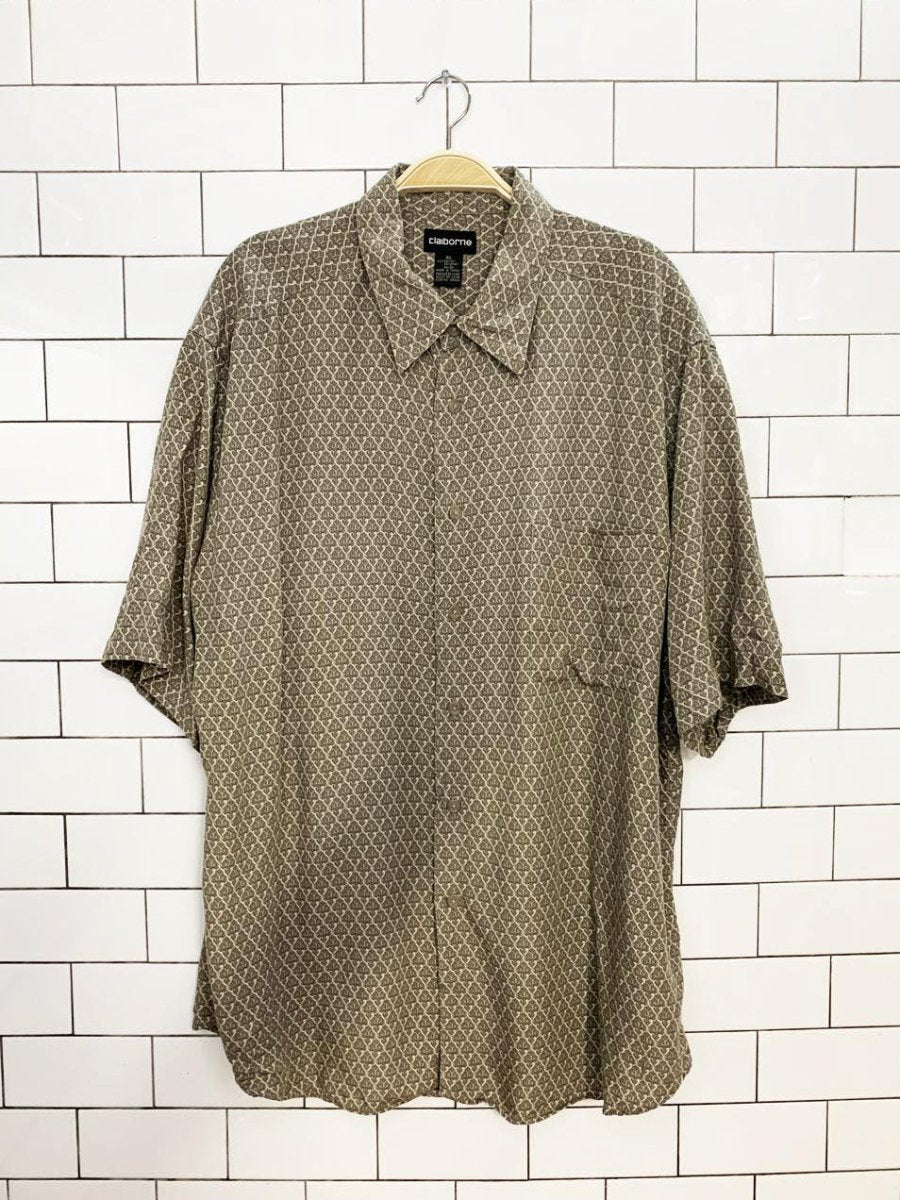 vintage 00s claiborne full button rayon shirt - good market thrift store