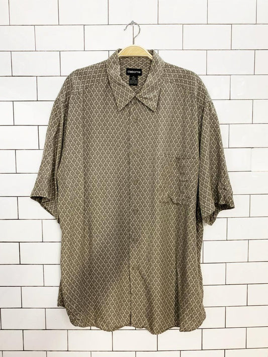 vintage 00s claiborne full button rayon shirt - good market thrift store