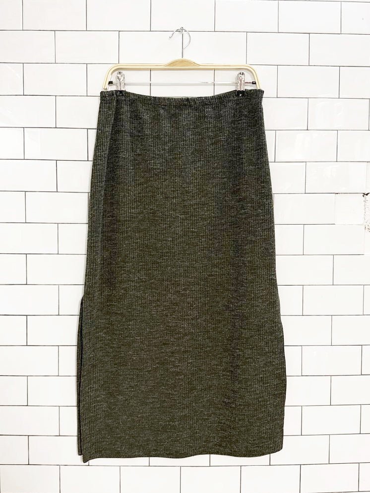 vintage 00s classic editions mohair - blend knit midi skirt | made in Canada - good market thrift store
