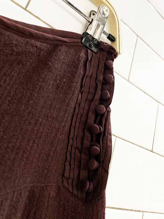 vintage 00s club monaco 100% wool boho tiered midi skirt - good market thrift store