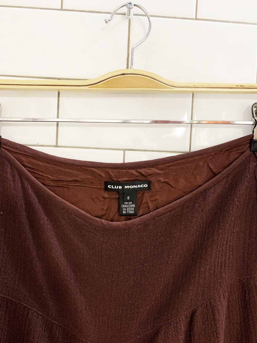 vintage 00s club monaco 100% wool boho tiered midi skirt - good market thrift store