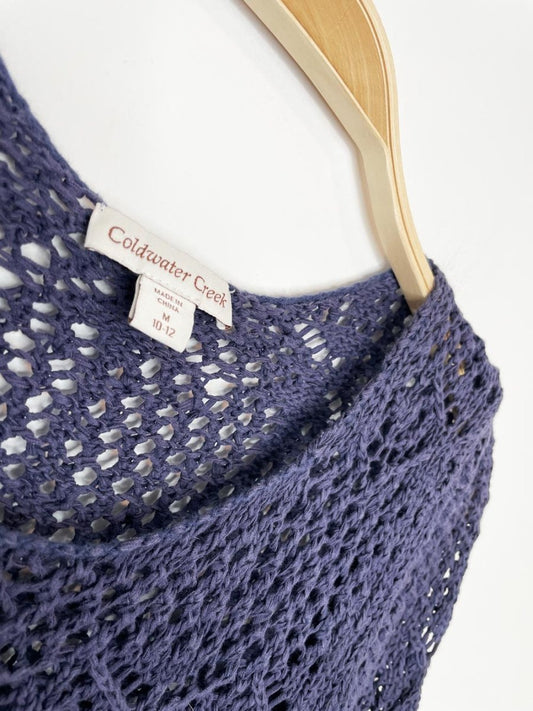 vintage 00s coldwater creek crochet knit long sleeve top - good market thrift store