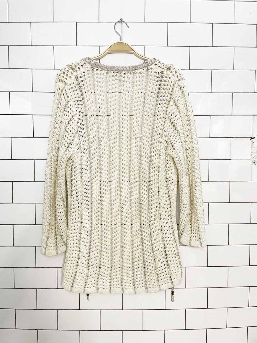 vintage 00s coldwater creek loose knit tie front cardigan - good market thrift store