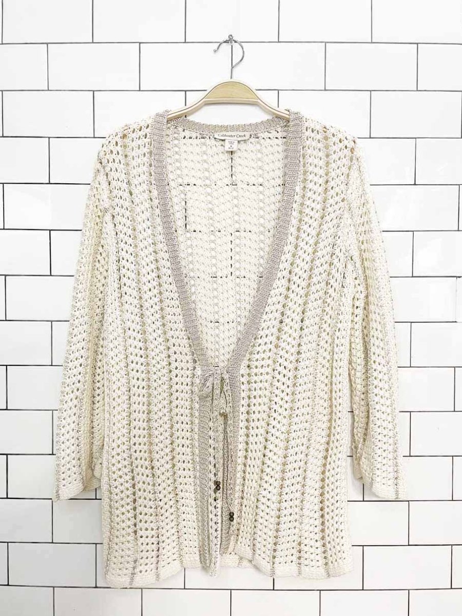 vintage 00s coldwater creek loose knit tie front cardigan - good market thrift store