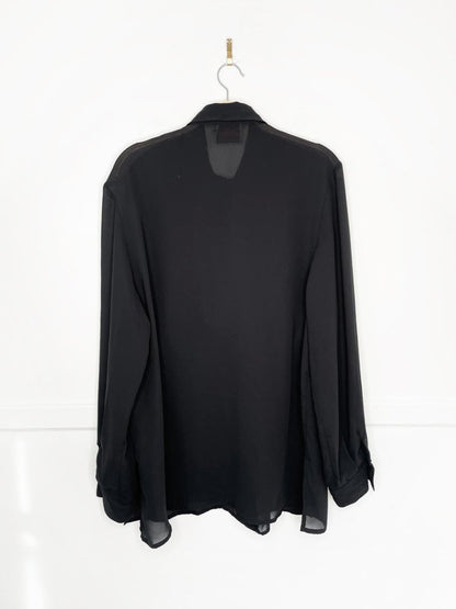 vintage 00s conrad c metallic chiffon blouse | made in Canada - good market thrift store