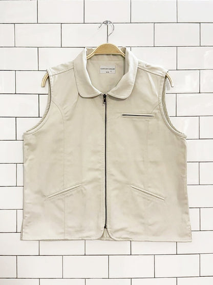 vintage 00s cotton casual full zip vest top - good market thrift store