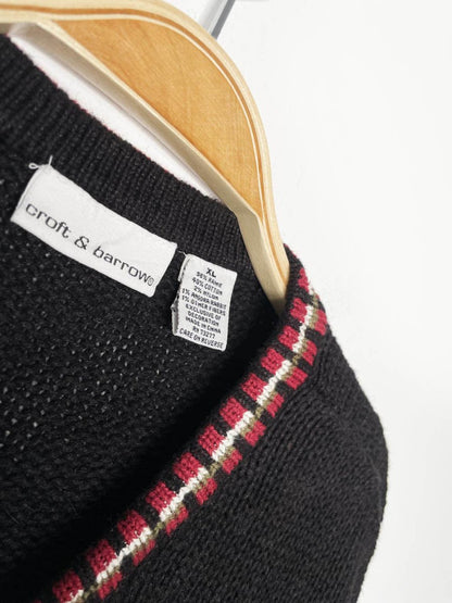 vintage 00s croft & barrow santa + reindeer full zip knit cardigan - good market thrift store