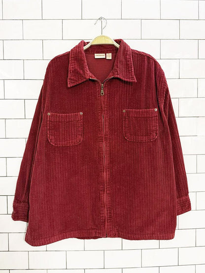 vintage 00s crossroads chunky cord full zip shirt jacket - good market thrift store